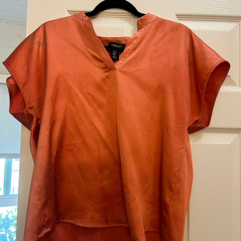 Jones New York V-Neck Orange Blouse